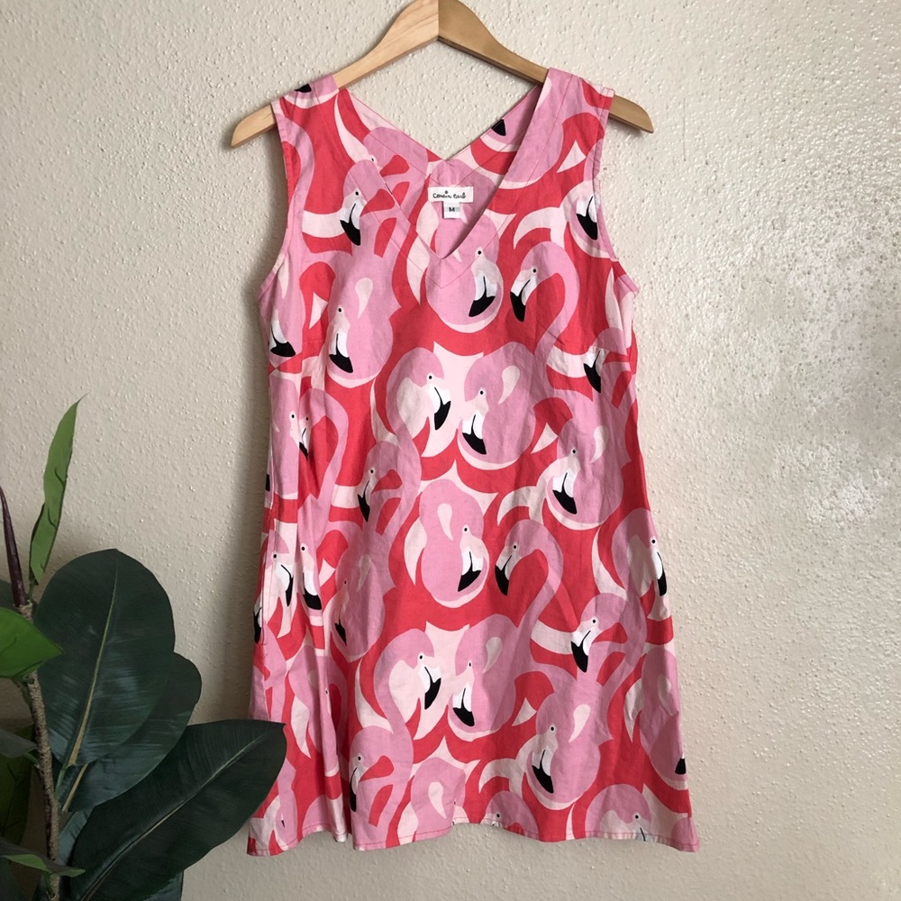 Flamingo Print Swing Dress